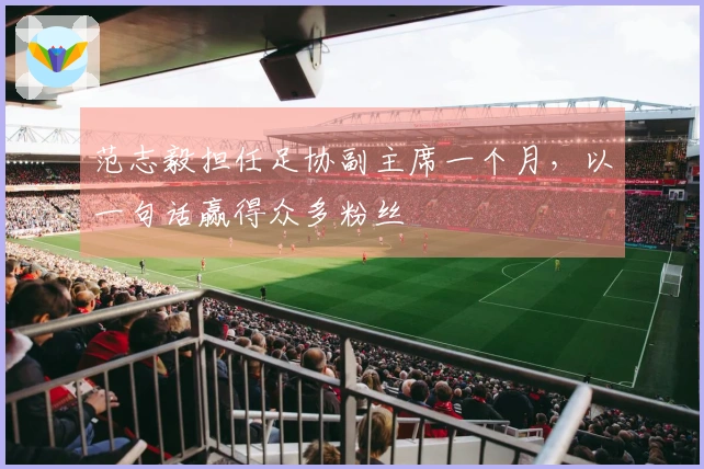 范志毅担任足协副主席一个月，以一句话赢得众多粉丝